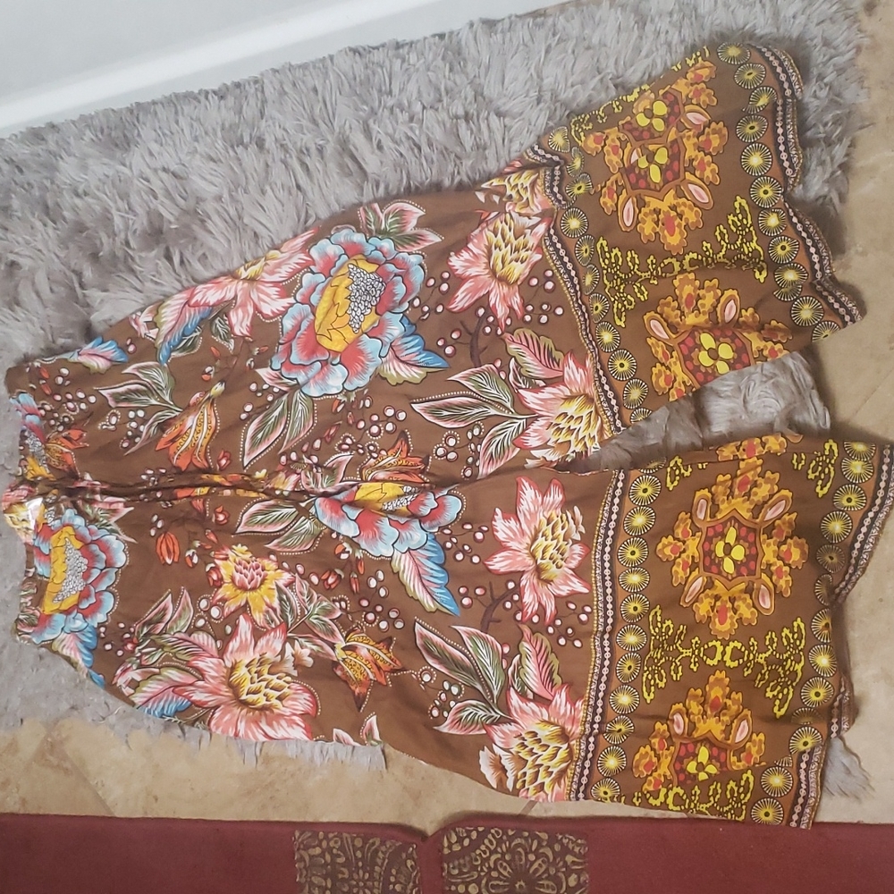 Star India Bohemian Floral Wideleg Pants Size Medium